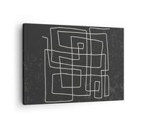 Quadro su Tela 70x50cm In bianco e nero labirinto linea Stampe Immagini Murale