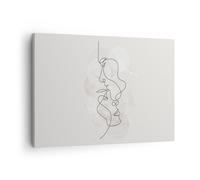 Quadro su Tela 70x50cm Linea singola uomo donna Stampe Immagini Quadri Murale
