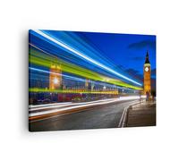 Quadro su Tela 70x50cm Londra edificio del Parlamento Big Ben Stampe Murale