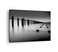 Quadro su Tela 70x50cm Mare riva oceano orizzonte Stampe Immagini Quadri Murale