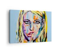 Quadro su Tela 70x50cm Olio pittura ritratto donna Stampe Immagini Quadri Murale