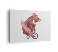 Quadro su Tela 70x50cm Orso Circo Da Ragazzina Stampe Immagini Quadri Murale