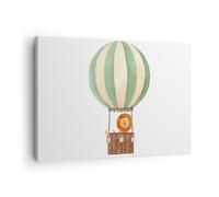 Quadro su Tela 70x50cm Palloncino Leone Bambini Stampe Immagini Quadri Murale