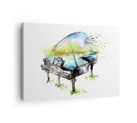 Quadro su Tela 70x50cm Piano Natura Musica eleganza Stampe Immagini Murale