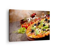 Quadro su Tela 70x50cm Pizza Cibo Italia tradizione Stampe Immagini Murale
