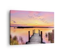 Quadro su Tela Ponte pedonale l'estate la gente l'amore Stampe da Parete 70x50cm Quadri Moderni Soggiorno Camera da Letto 1 pezzo Piccoli Decorazione Murale Wall Art Canvas Immagini AA70x50-3056