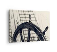Quadro su Tela 70x50cm Ruota barca nave viaggio Stampe Immagini Quadri Murale
