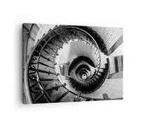 Quadro su Tela 70x50cm Scale Spirale Prospettiva Stampe Immagini Quadri Murale