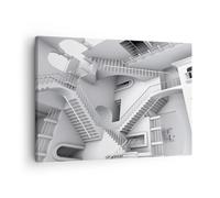 Quadro su Tela 70x50cm Scienza illusione scale Stampe Immagini Quadri Murale