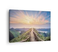 Quadro su Tela 70x50cm Sentiero Montagna Azzorre Stampe Immagini Quadri Murale