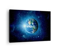 Quadro su Tela 70x50cm Terra Universo Stelle galassia Stampe Immagini Murale