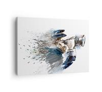 Quadro su Tela 70x50cm testa illusione binocolo uomo Stampe Immagini Murale