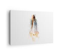 Quadro su Tela 70x50cm Un Razzo Spaziale Cosmo Stampe Immagini Murale