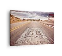 Quadro su Tela 70x50cm USA percorso 66 viaggio Stampe Immagini Quadri Murale