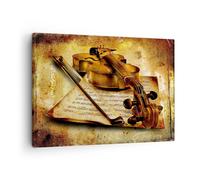 Quadro su Tela 70x50cm Violino strumento note Stampe Immagini Quadri Murale