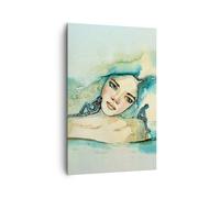 Quadro su Tela 80x120cm Acquarello Donna Emozioni Stampe Immagini Quadri Murale