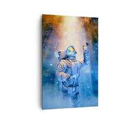 Quadro su Tela 80x120cm Astronauta Luce Cosmo Stampe Immagini Quadri Murale