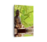 Quadro su Tela 80x120cm Buddismo Feng Shui Spa bambù Stampe Immagini Murale