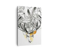 Quadro su Tela 80x120cm Caro Selvaggio floreale foresta Stampe Immagini Murale
