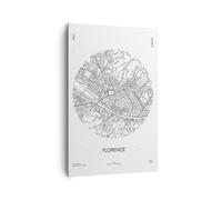 Quadro su Tela 80x120cm Carta Geografica Firenze Italia Stampe Immagini Murale
