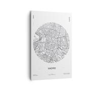 Quadro su Tela 80x120cm Carta Geografica Madrid Spagna Stampe Immagini Murale