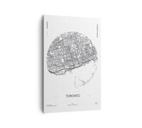 Quadro su Tela 80x120cm Carta Geografica Toronto Canada Stampe Immagini Murale
