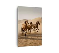Quadro su Tela 80x120cm Cavalli Deserto Dune Stampe Immagini Quadri Murale