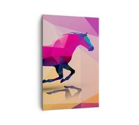 Quadro su Tela 80x120cm Cavallo animali geometria diamante Stampe Murale