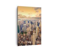 Quadro su Tela 80x120cm Città grattacieli america downtown Stampe Murale