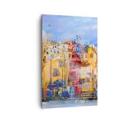 Quadro su Tela Verticale 80x120cm Stampe da Parete città vecchia casa popolare Grandi Decorazione Murale Camera da Letto Cucina 1 pezzo Quadri Moderni Soggiorno Immagini Wall Art Canvas PA80x120-3419