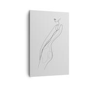 Quadro su Tela 80x120cm Contorno Donna Minimalismo Stampe Immagini Quadri Murale