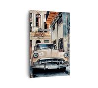 Quadro su Tela 80x120cm Cubano auto case popolari Stampe Immagini Quadri Murale