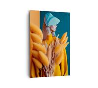 Quadro su Tela 80x120cm Donna Moda Erba Della Pampa Stampe Immagini Murale