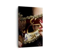 Quadro su Tela 80x120cm Donna moda venezia maschera Stampe Immagini Murale