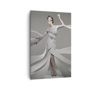 Quadro su Tela 80x120cm Donna Modello Stripes emozioni Stampe Immagini Murale