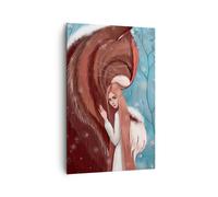 Quadro su Tela 80x120cm Fiaba Gatto Ragazza Stampe Immagini Quadri Murale