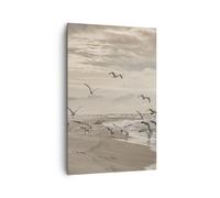 Quadro su Tela 80x120cm Gabbiani Costa Boho Stampe Immagini Quadri Murale