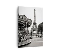 Quadro su Tela 80x120cm Giostra Torre Eiffel Stampe Immagini Quadri Murale