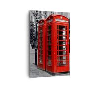 Quadro su Tela 80x120cm Grande Gran Bretagna Londra telefono strada Stampe