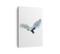 Quadro su Tela 80x120cm Gufo selvatico foresta volo Stampe Immagini Murale