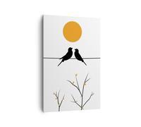 Quadro su Tela 80x120cm Immagine uccelli sole Stampe Immagini Quadri Murale
