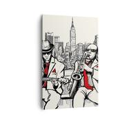 Quadro su Tela 80x120cm jazz musica musicista Stampe Immagini Quadri Murale