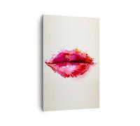 Quadro su Tela 80x120cm Labbra rosse lucido labbro lucido Stampe Immagini Murale