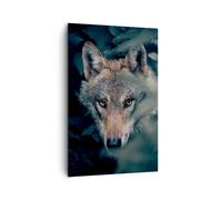 Quadro su Tela 80x120cm Lupo foresta predatore Stampe Immagini Quadri Murale