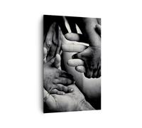 Quadro su Tela 80x120cm Mani tolleranza comunità Stampe Immagini Quadri Murale