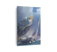 Quadro su Tela 80x120cm mare barca a vela Stampe Immagini Quadri Moderni Murale
