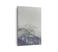 Quadro su Tela 80x120cm Montagne foreste nebbia Stampe Immagini Quadri Murale