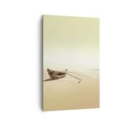 Quadro su Tela 80x120cm Łódź Relitto Mare Stampe Immagini Quadri Moderni Murale