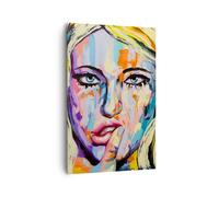Quadro su Tela 80x120cm Olio pittura ritratto donna Stampe Immagini Murale