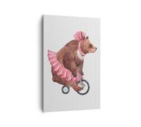 Quadro su Tela 80x120cm Orso Circo Da Ragazzina Stampe Immagini Quadri Murale
